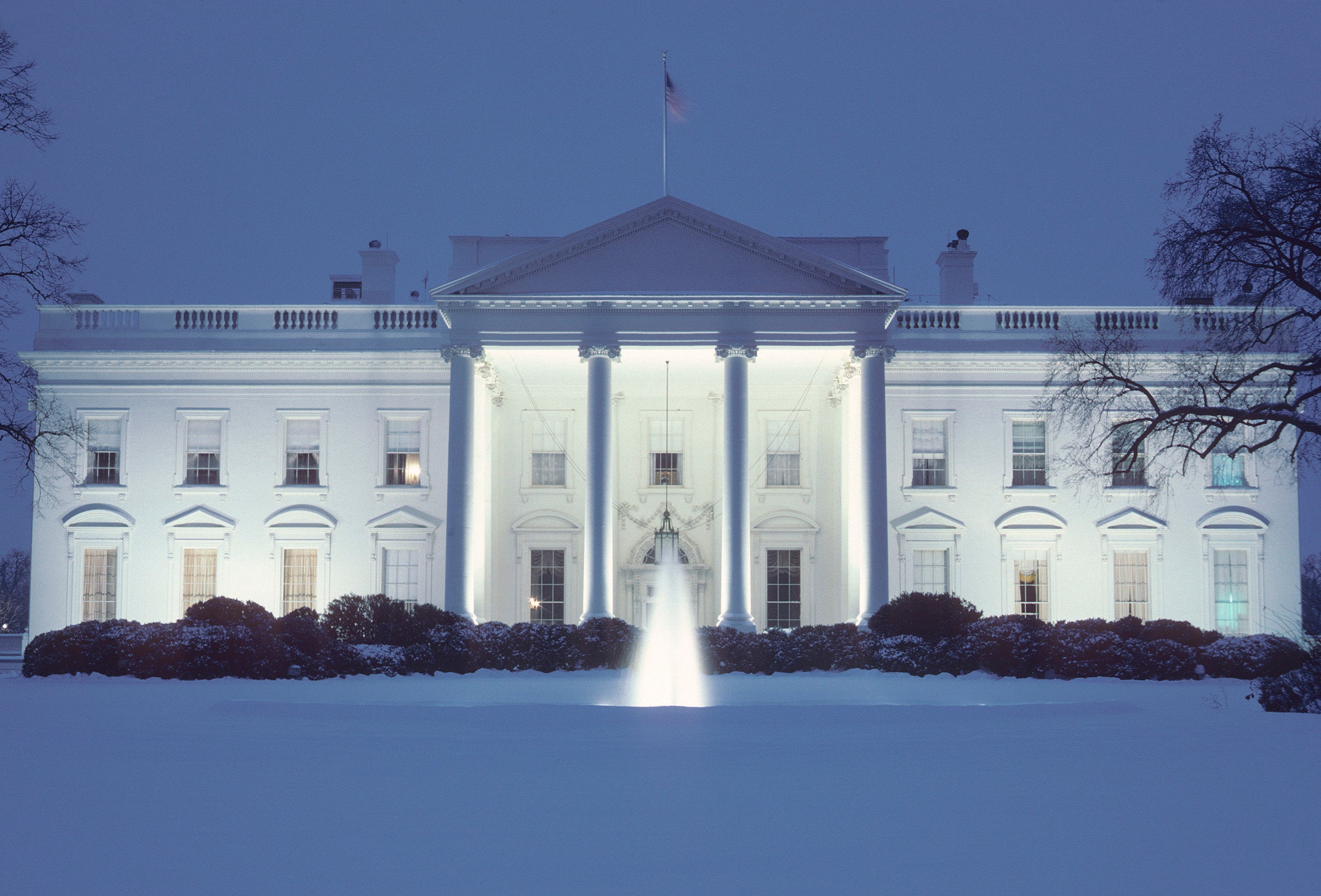The White House after a heavy snowfall
