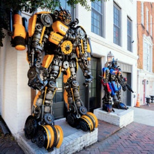 Transformers sculptures.